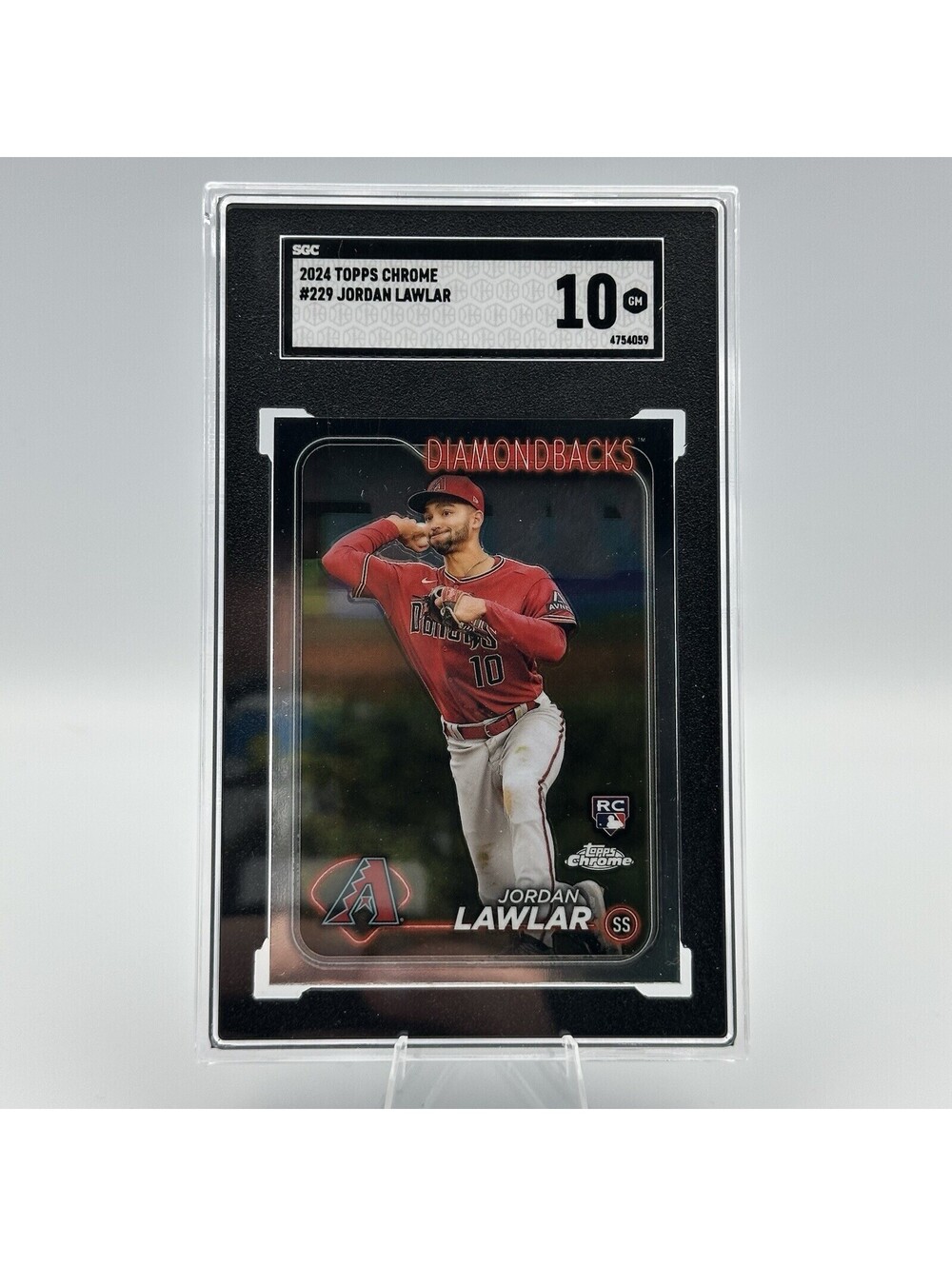 2024 Topps Chrome Jordan Lawlar #229 Rookie Card - SGC 10 Diamondbacks